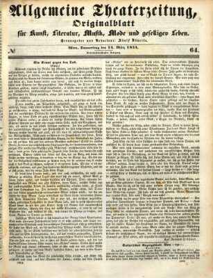 Allgemeine Theaterzeitung Donnerstag 14. März 1844