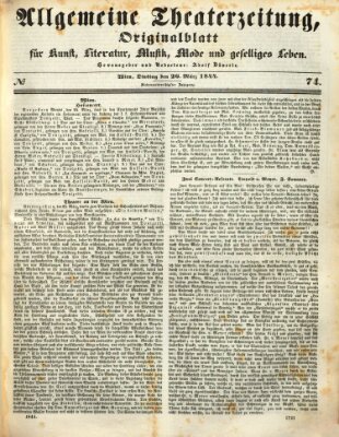 Allgemeine Theaterzeitung Dienstag 26. März 1844