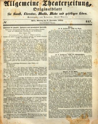 Allgemeine Theaterzeitung Montag 9. September 1844