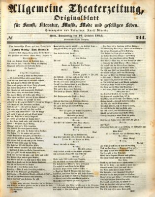 Allgemeine Theaterzeitung Donnerstag 10. Oktober 1844