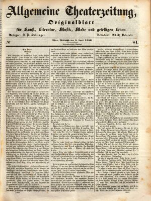 Allgemeine Theaterzeitung Mittwoch 8. April 1846