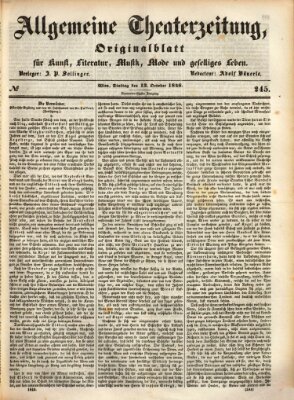 Allgemeine Theaterzeitung Dienstag 13. Oktober 1846