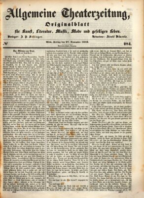 Allgemeine Theaterzeitung Freitag 27. November 1846