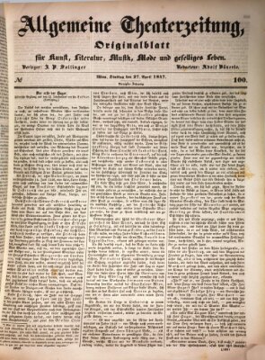 Allgemeine Theaterzeitung Dienstag 27. April 1847