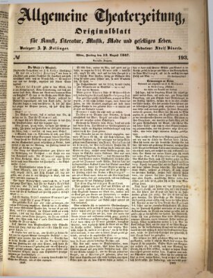Allgemeine Theaterzeitung Freitag 13. August 1847