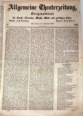 Allgemeine Theaterzeitung Freitag 5. November 1847