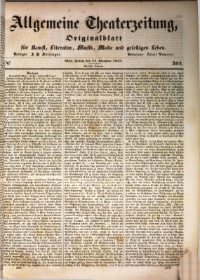 Allgemeine Theaterzeitung Freitag 17. Dezember 1847