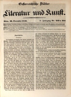 Österreichische Blätter für Literatur und Kunst, Geschichte, Geographie, Statistik und Naturkunde Dienstag 23. Dezember 1845