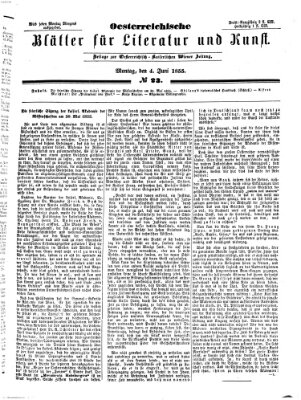 Österreichische Blätter für Literatur und Kunst Montag 4. Juni 1855