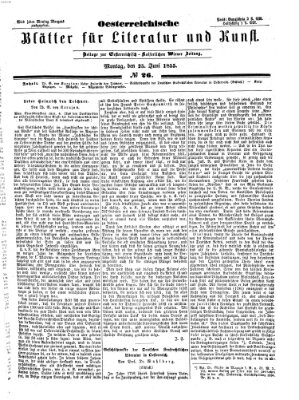 Österreichische Blätter für Literatur und Kunst Montag 25. Juni 1855