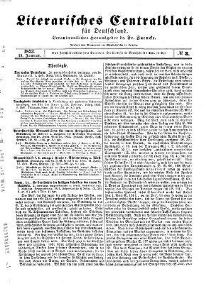 Literarisches Zentralblatt für Deutschland Samstag 15. Januar 1853
