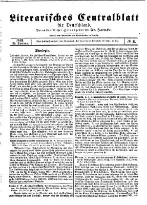 Literarisches Zentralblatt für Deutschland Samstag 22. Januar 1853
