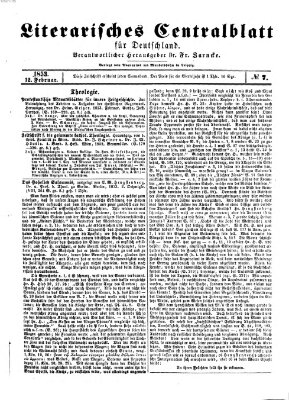Literarisches Zentralblatt für Deutschland Samstag 12. Februar 1853