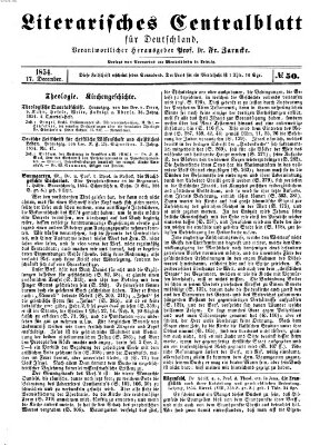 Literarisches Zentralblatt für Deutschland Sonntag 17. Dezember 1854