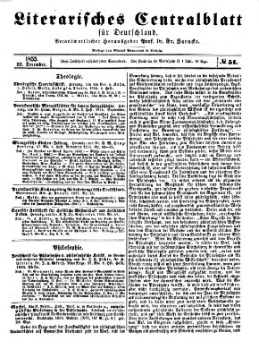Literarisches Zentralblatt für Deutschland Samstag 22. Dezember 1855