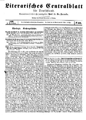 Literarisches Zentralblatt für Deutschland Samstag 4. Oktober 1856