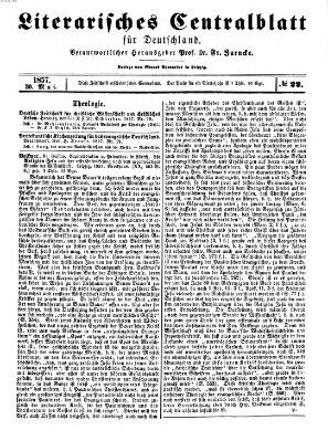 Literarisches Zentralblatt für Deutschland Samstag 30. Mai 1857