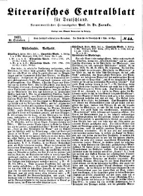 Literarisches Zentralblatt für Deutschland Samstag 31. Oktober 1857