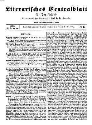 Literarisches Zentralblatt für Deutschland Samstag 30. Januar 1858