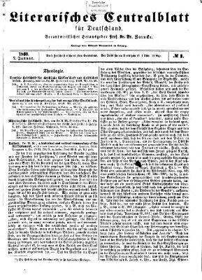 Literarisches Zentralblatt für Deutschland Samstag 7. Januar 1860