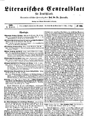 Literarisches Zentralblatt für Deutschland Samstag 8. Juni 1861