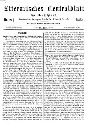 Literarisches Zentralblatt für Deutschland Samstag 14. Juni 1862