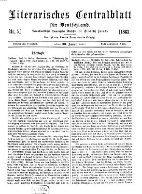 Literarisches Zentralblatt für Deutschland Freitag 30. Januar 1863