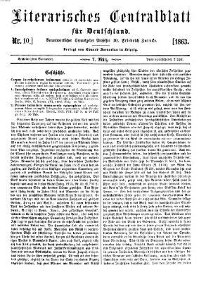 Literarisches Zentralblatt für Deutschland Samstag 7. März 1863