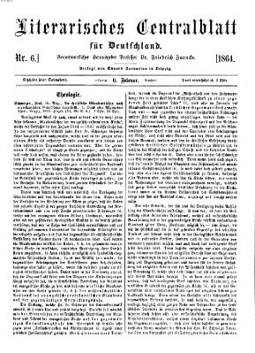 Literarisches Zentralblatt für Deutschland Samstag 6. Februar 1864