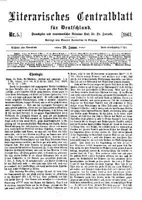 Literarisches Zentralblatt für Deutschland Samstag 26. Januar 1867