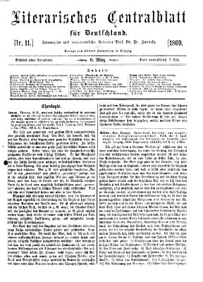 Literarisches Zentralblatt für Deutschland Samstag 6. März 1869