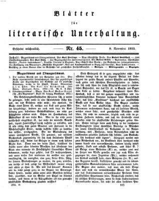 Blätter für literarische Unterhaltung Donnerstag 8. November 1855