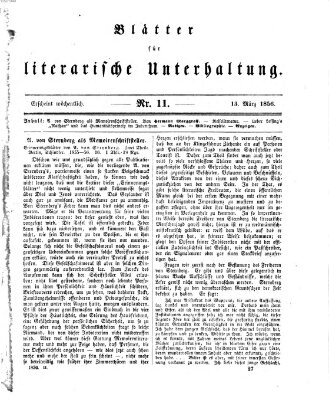Blätter für literarische Unterhaltung Donnerstag 13. März 1856