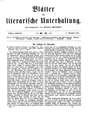 Blätter für literarische Unterhaltung Donnerstag 11. November 1869