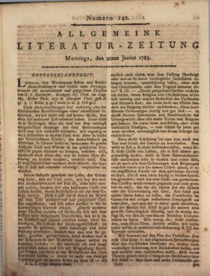 Allgemeine Literatur-Zeitung (Literarisches Zentralblatt für Deutschland) Montag 20. Juni 1785