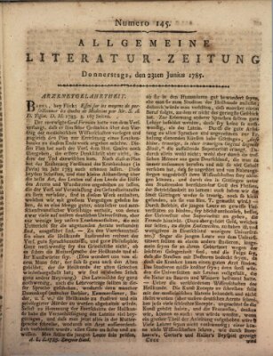 Allgemeine Literatur-Zeitung (Literarisches Zentralblatt für Deutschland) Donnerstag 23. Juni 1785