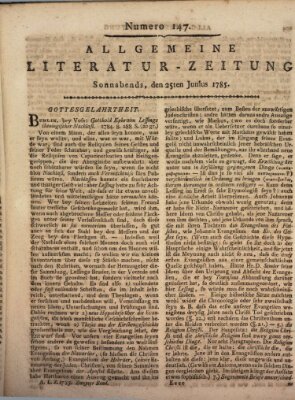 Allgemeine Literatur-Zeitung (Literarisches Zentralblatt für Deutschland) Samstag 25. Juni 1785