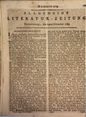 Allgemeine Literatur-Zeitung (Literarisches Zentralblatt für Deutschland) Donnerstag 24. November 1785