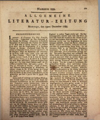 Allgemeine Literatur-Zeitung (Literarisches Zentralblatt für Deutschland) Montag 19. Dezember 1785