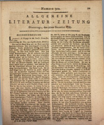 Allgemeine Literatur-Zeitung (Literarisches Zentralblatt für Deutschland) Dienstag 20. Dezember 1785