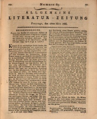 Allgemeine Literatur-Zeitung (Literarisches Zentralblatt für Deutschland) Freitag 17. März 1786