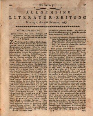 Allgemeine Literatur-Zeitung (Literarisches Zentralblatt für Deutschland) Montag 5. Februar 1787