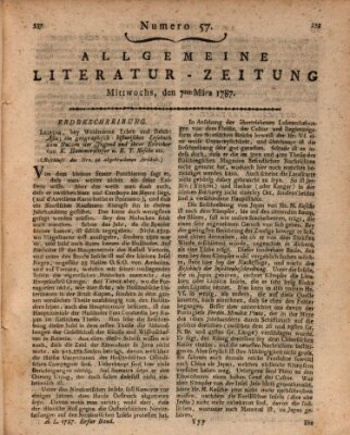 Allgemeine Literatur-Zeitung (Literarisches Zentralblatt für Deutschland) Mittwoch 7. März 1787
