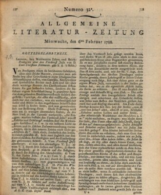 Allgemeine Literatur-Zeitung (Literarisches Zentralblatt für Deutschland) Mittwoch 6. Februar 1788