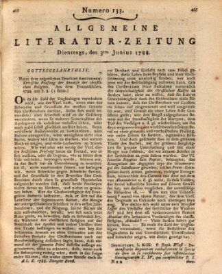 Allgemeine Literatur-Zeitung (Literarisches Zentralblatt für Deutschland) Dienstag 3. Juni 1788