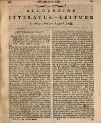 Allgemeine Literatur-Zeitung (Literarisches Zentralblatt für Deutschland) Montag 4. August 1788