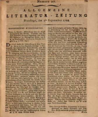 Allgemeine Literatur-Zeitung (Literarisches Zentralblatt für Deutschland) Dienstag 9. September 1788