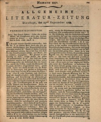 Allgemeine Literatur-Zeitung (Literarisches Zentralblatt für Deutschland) Dienstag 23. September 1788
