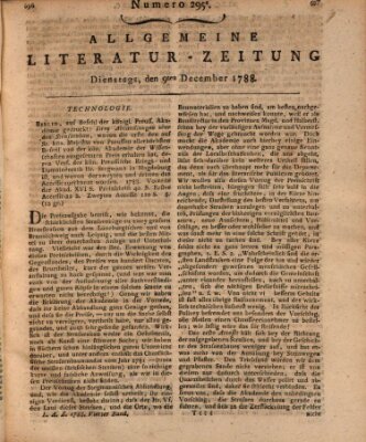 Allgemeine Literatur-Zeitung (Literarisches Zentralblatt für Deutschland) Dienstag 9. Dezember 1788