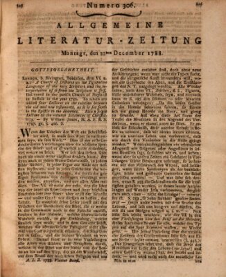 Allgemeine Literatur-Zeitung (Literarisches Zentralblatt für Deutschland) Montag 22. Dezember 1788